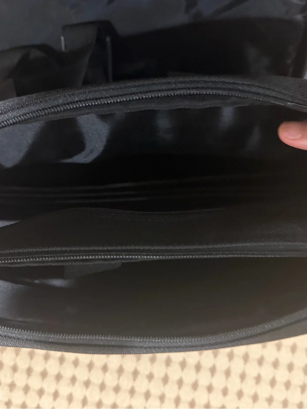 Like New BMW Black Laptop Briefcase with Subtle Red Stitching